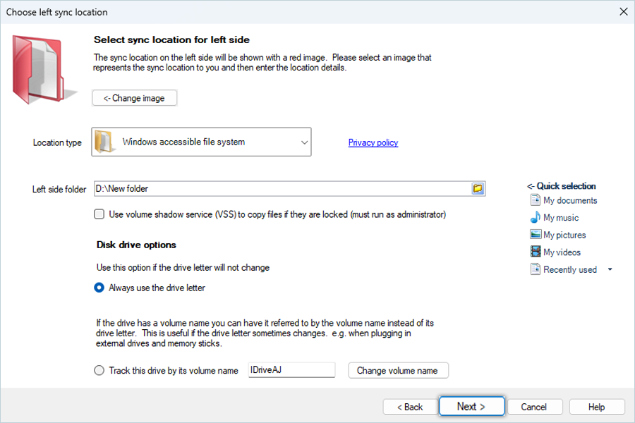 Select Folder and Click Next