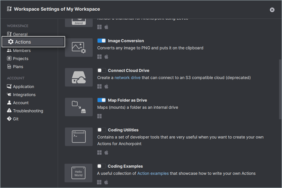 Click Actions