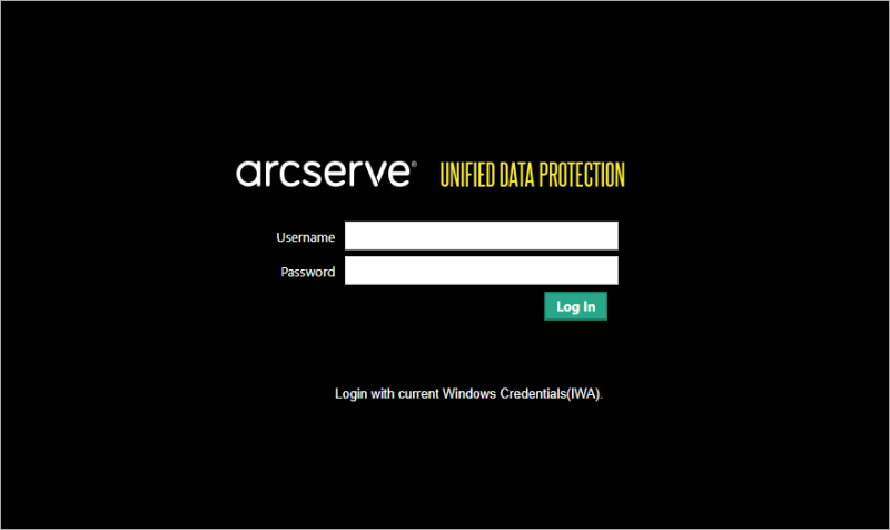 Arcserve UDP login