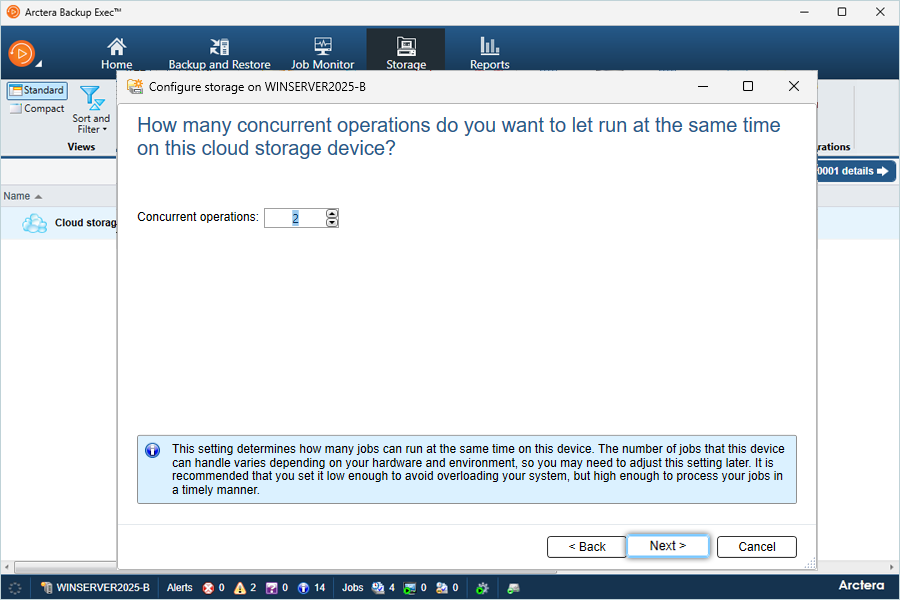 Keep 2 as Default Concurrent Operations and Click Next