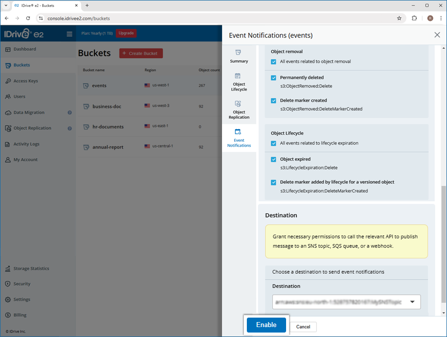 Faq Event Notifications - click enable notification