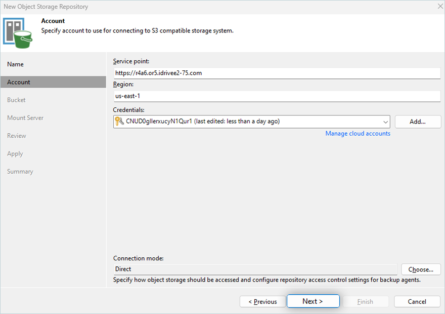 IDrive e2 with Veeam 13