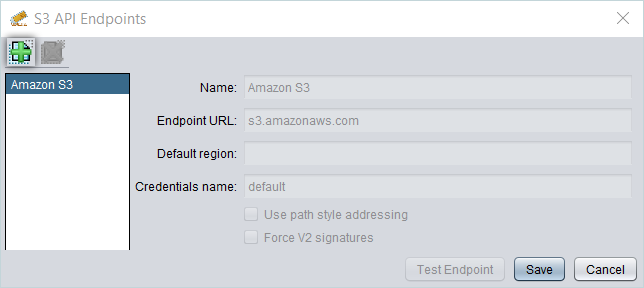 Click the plus icon to add an endpoint