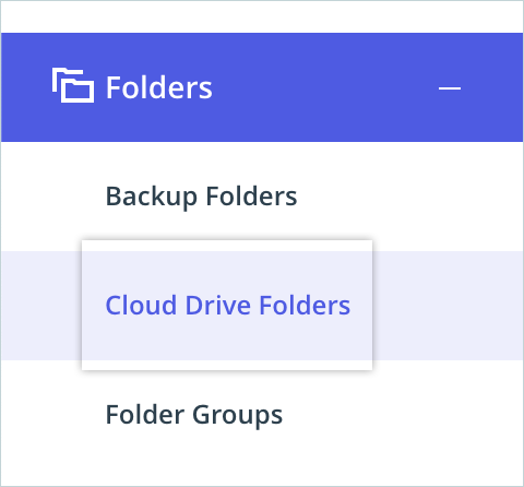 Click Folders and select Cloud Drive Folders in CTERA