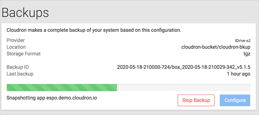 Backup Progress