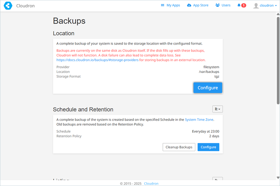 Click Configure