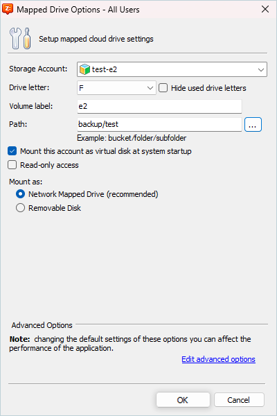 IDrive e2 with msp360 cloudberry