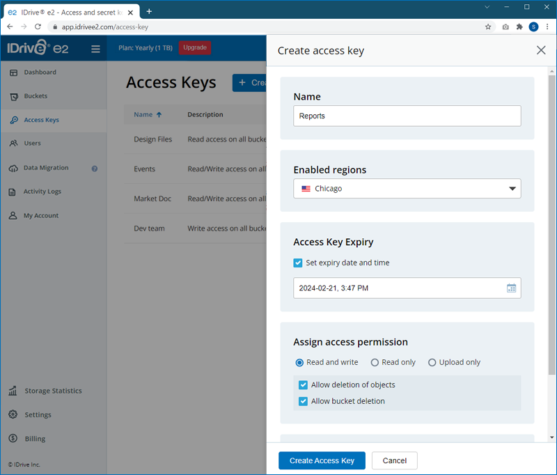 Create Access Key