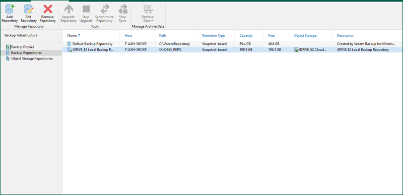 IDrive e2 with Veeam office365