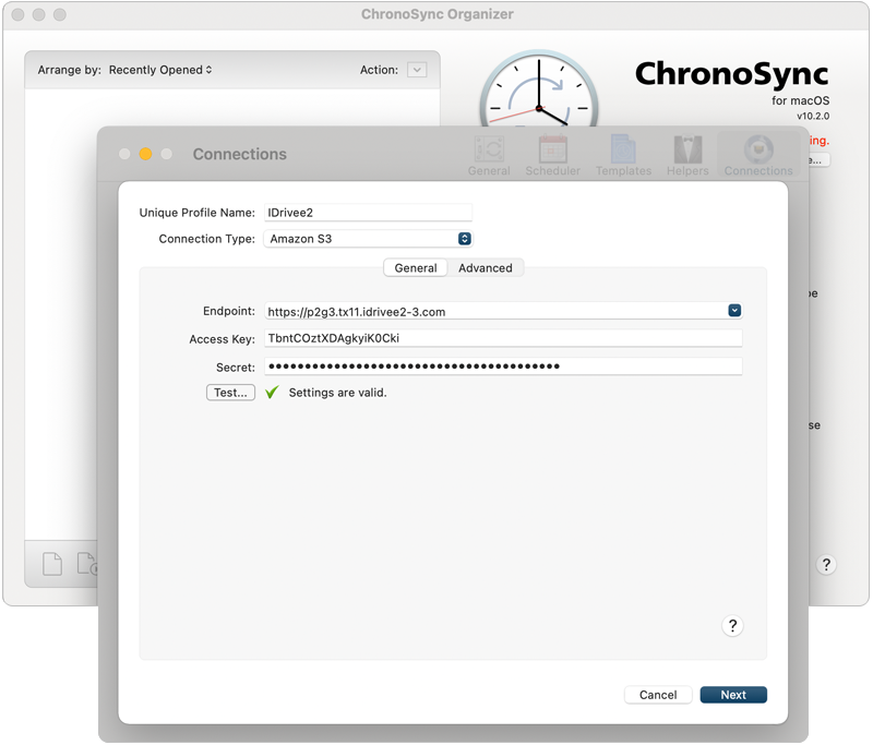 ChronoSync Access Keys