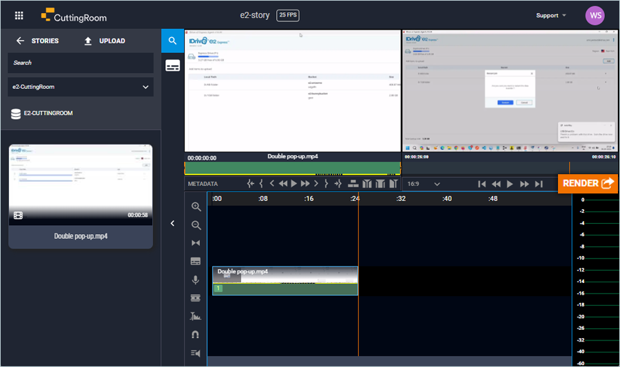 Click Render once editing is complete