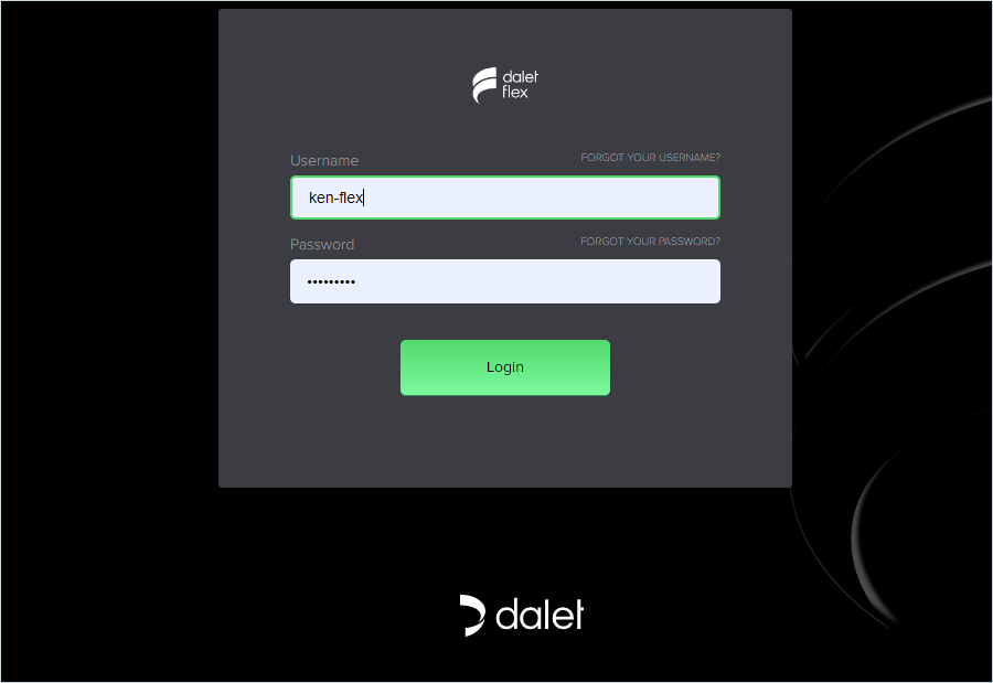 Log in to the Dalet Flex instance