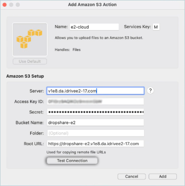 Click Test Connection