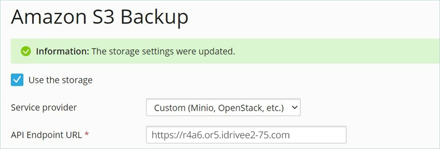 IDrive e2 with plesk server