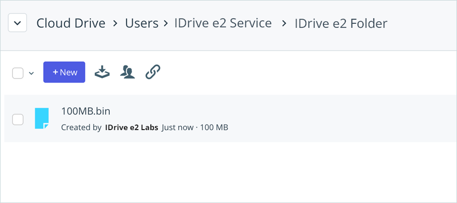 Uploaded files visible in the IDrive e2 bucket via CTERA portal