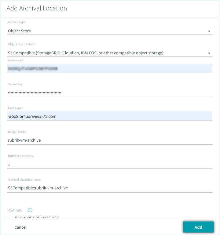 IDrive e2 with rubrik