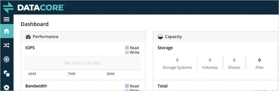 Log in to the DataCore vFilO admin portal via browser