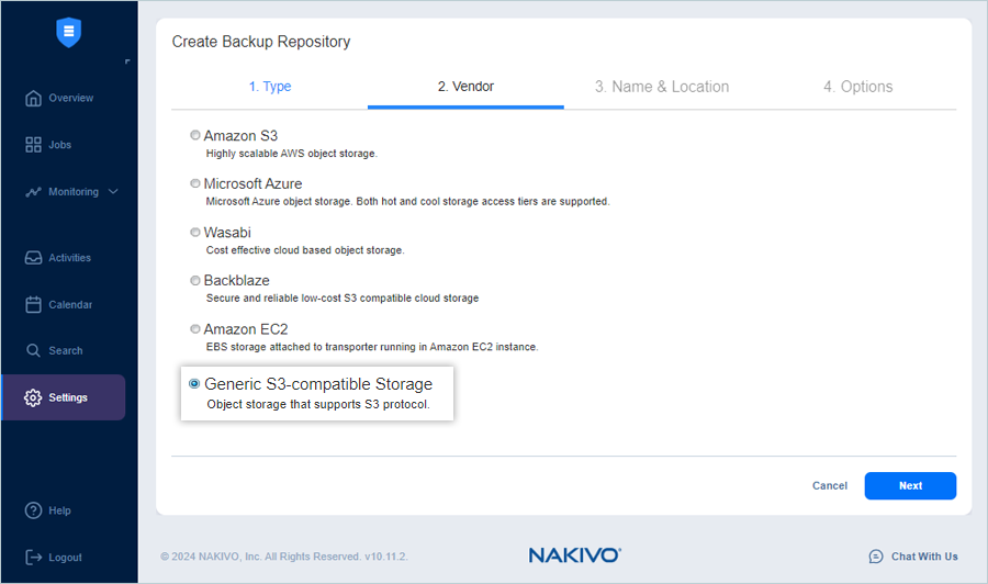 IDrive e2 with nakivo backup
