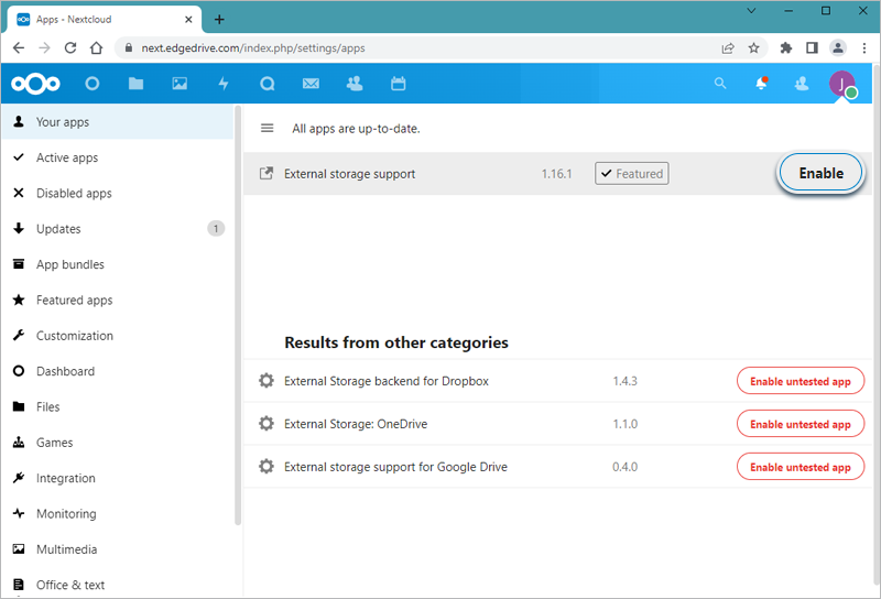 IDrive e2 with nextcloud
