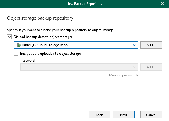 IDrive e2 with Veeam office365