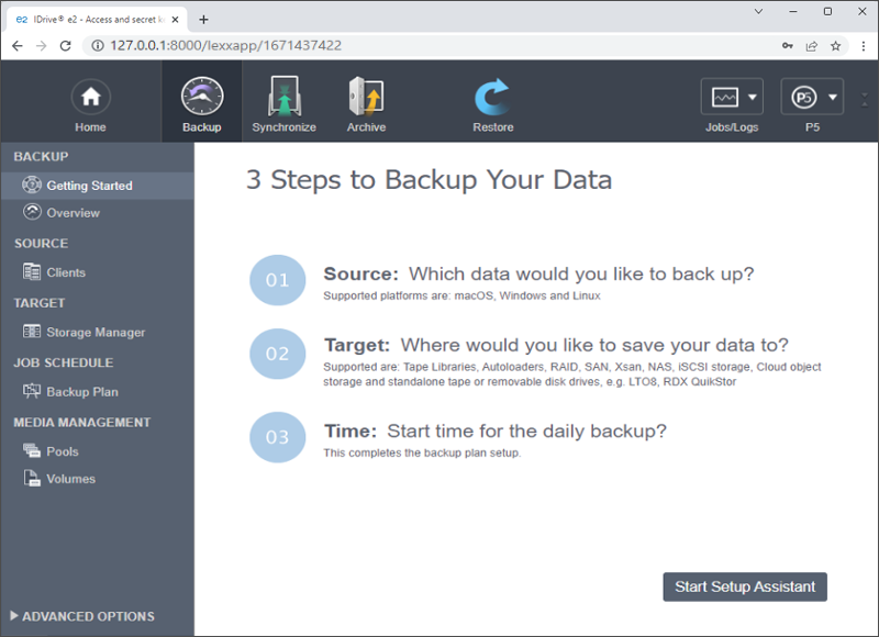 Start Setup Assistant