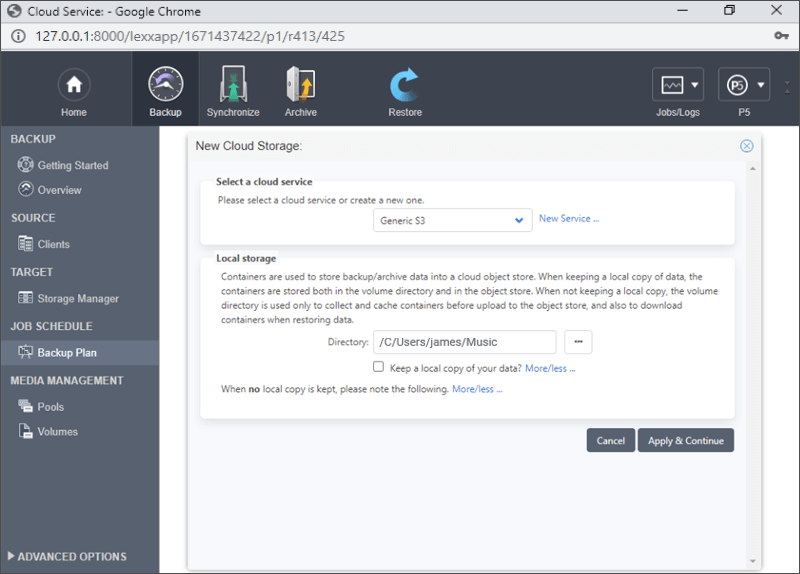 Select Local Directory