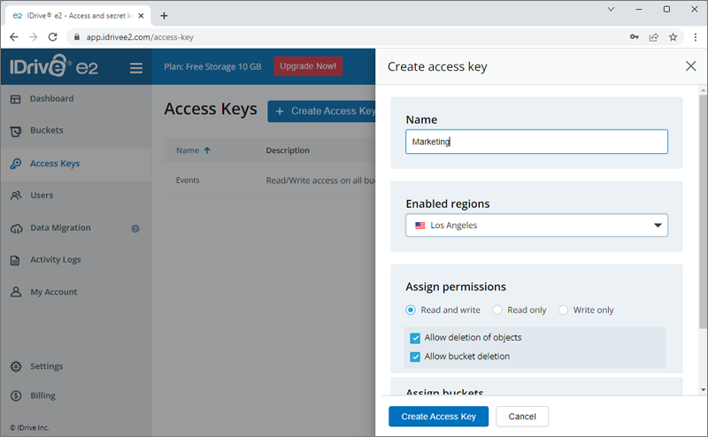 Create Access Key