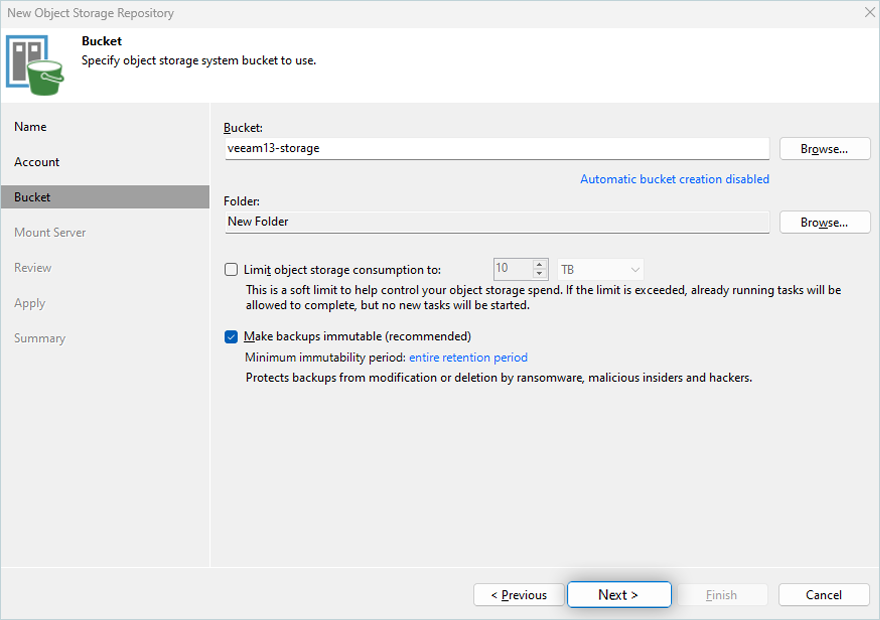 IDrive e2 with Veeam 13