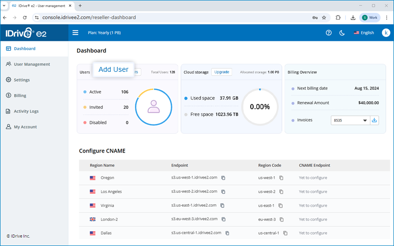 Faq Reseller - managed customer account creation screen in reseller console