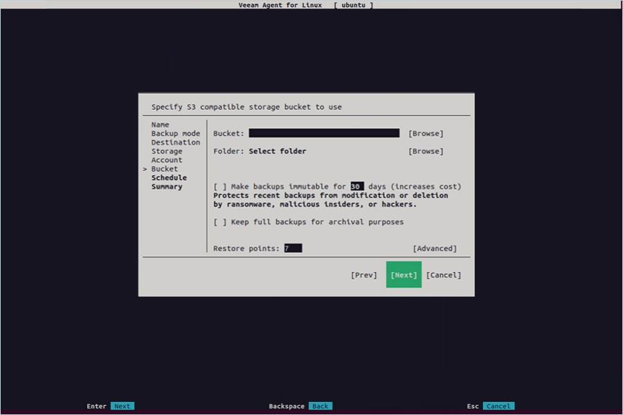 IDrive e2 with Veeam Standalone Linux
