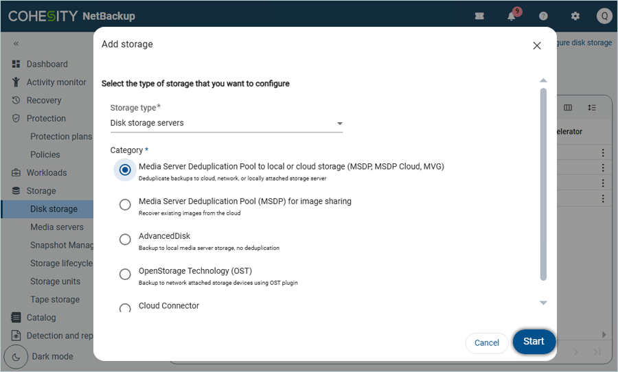Select category as MSDP Cloud and click Start