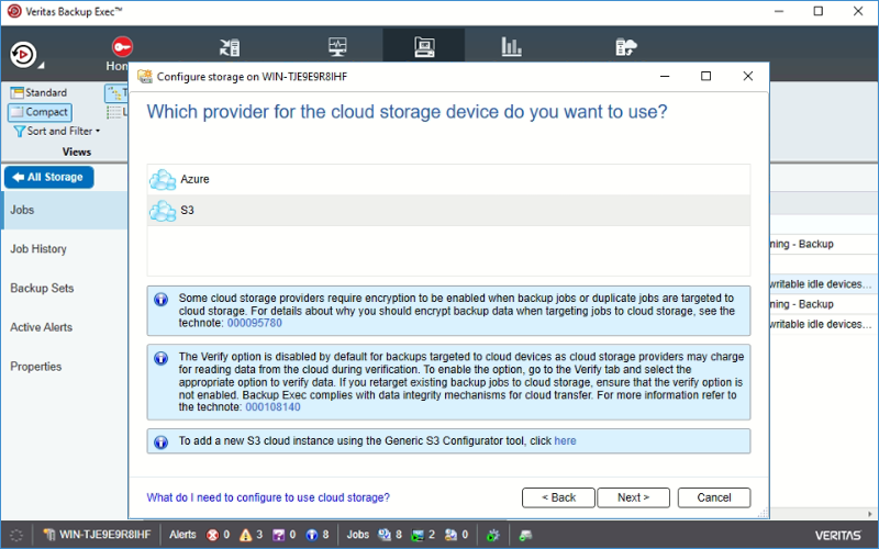 IDrive e2 with veritas backup Exec