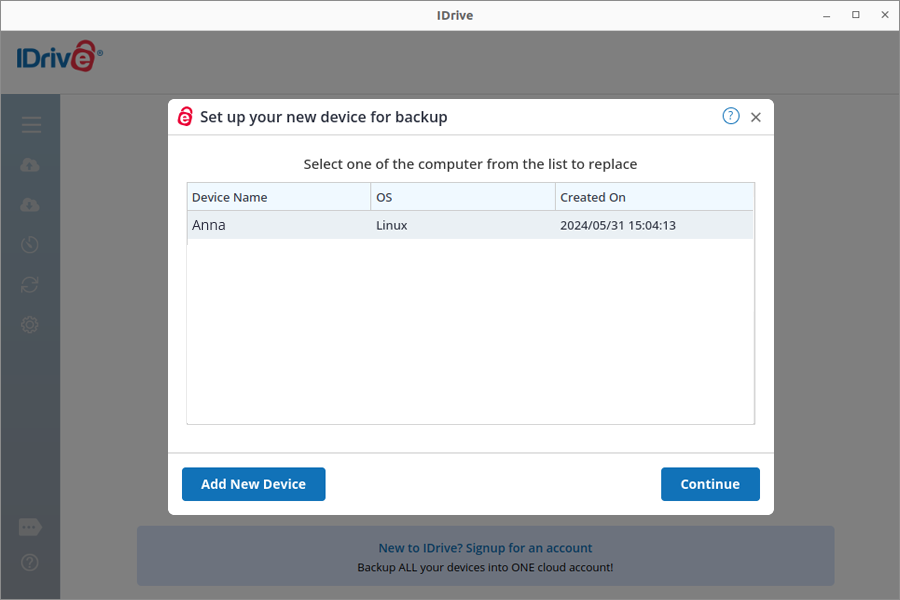 Replace setupnew device