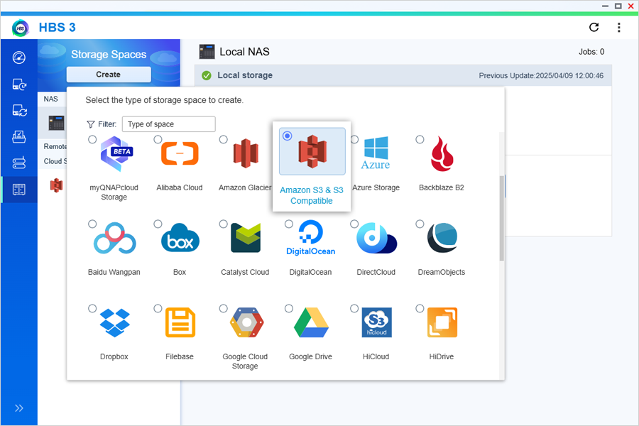 Select amazon s3 & s3 compatible