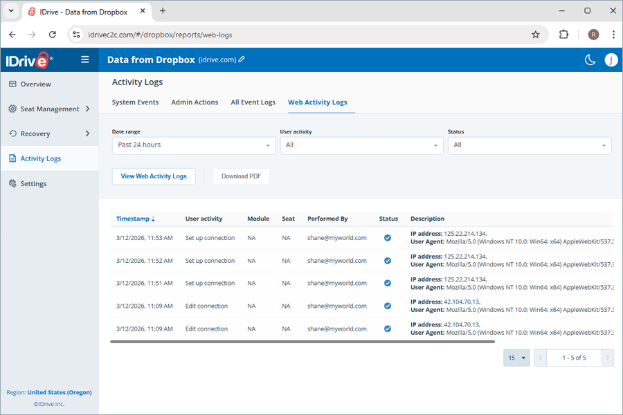  view client wise status